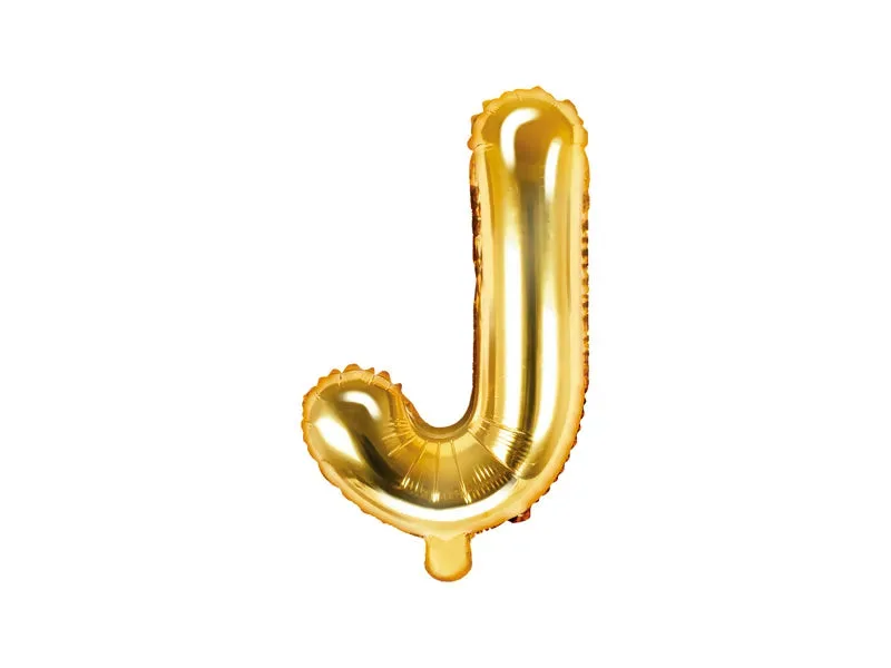 Globo de aluminio con la letra "J", 35 cm, dorado