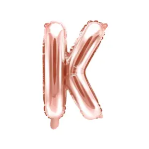 Globo de aluminio con la letra "K", 35 cm, color oro rosa