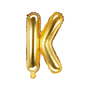 Globo de aluminio con la letra "K", 35 cm, dorado