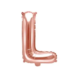 Globo de aluminio con la letra "L", 35 cm, color oro rosa