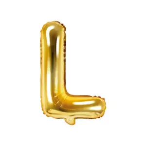 Globo de aluminio con la letra "L", 35 cm, dorado