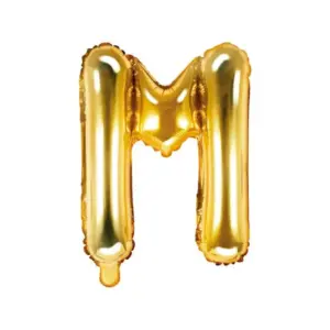 Globo de aluminio con la letra "M", 35 cm, dorado
