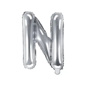 Globo de aluminio con la letra "N", 35 cm, color plata