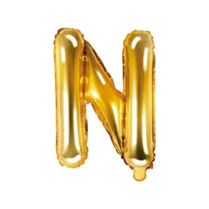 Globo de aluminio con la letra "N", 35 cm, dorado