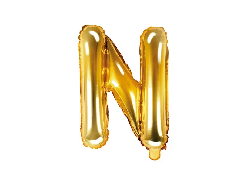 Globo de aluminio con la letra "N", 35 cm, dorado