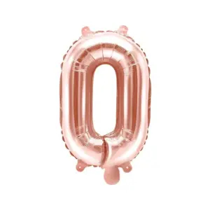 Globo de aluminio con la letra "O", 35 cm, color oro rosa