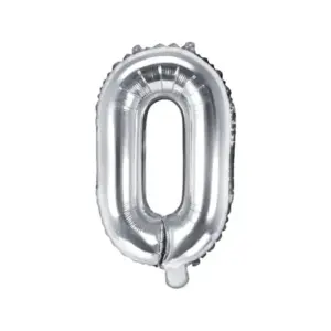 Globo de aluminio con la letra "O", 35 cm, color plata