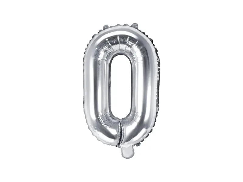 Globo de aluminio con la letra "O", 35 cm, color plata