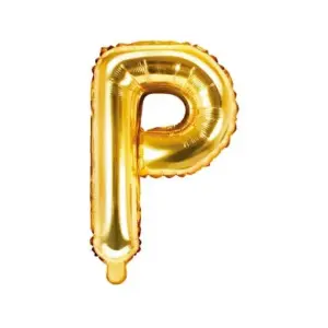 Globo de aluminio con la letra "P", 35 cm, dorado