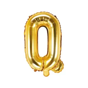 Globo de aluminio con la letra "Q", 35 cm, dorado