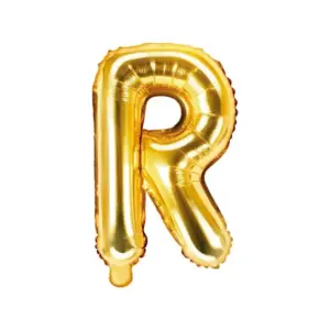 Globo de aluminio con la letra "R", 35 cm, dorado
