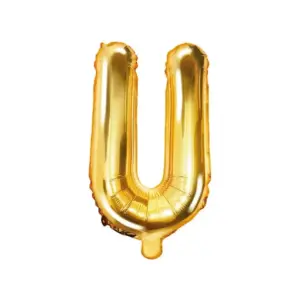 Globo de aluminio con la letra "U", 35 cm, dorado