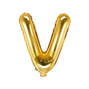 Globo de aluminio con la letra "V", 35 cm, dorado