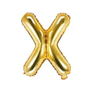 Globo de aluminio con la letra "X", 35 cm, dorado