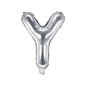 Globo de aluminio con la letra "Y", 35 cm, color plata