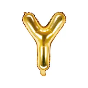 Globo de aluminio con la letra "Y", 35 cm, dorado