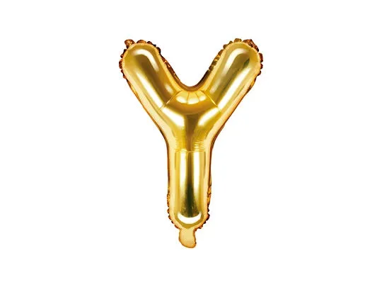 Globo de aluminio con la letra "Y", 35 cm, dorado