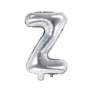 Globo de aluminio con la letra "Z", 35 cm, color plata