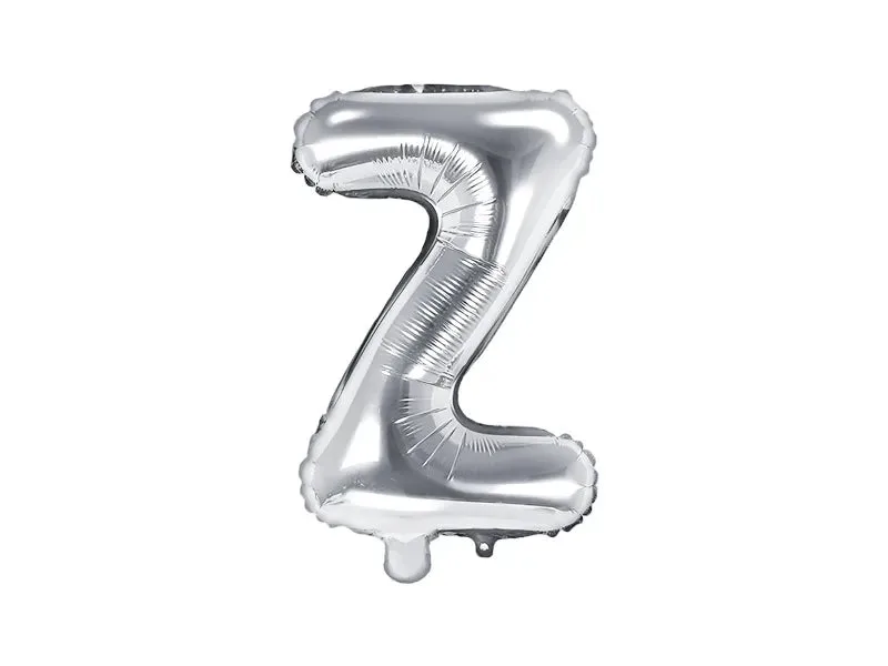 Globo de aluminio con la letra "Z", 35 cm, color plata