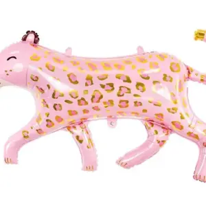 Globo de aluminio con motivo de guepardo o leopardo, color rosa, 103 cm
