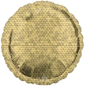 Globo de aluminio con purpurina y lentejuelas doradas, 17"/43 cm
