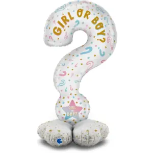 Globo de aluminio con signo de interrogación, para niño o niña, 119 cm