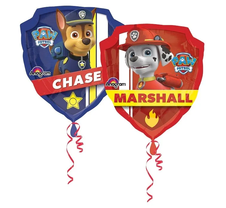 Globo de aluminio de la Patrulla Canina, de dos caras, 25 x 27" / 63 x 68 cm