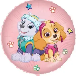 Globo de aluminio de la Patrulla Canina, redondo, chicas 18" / 46 cm