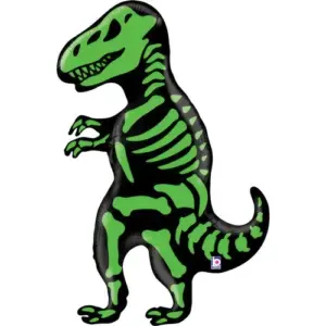 Globo de aluminio Dinosaurio, T-Rex, Esqueleto, 35" / 89 cm