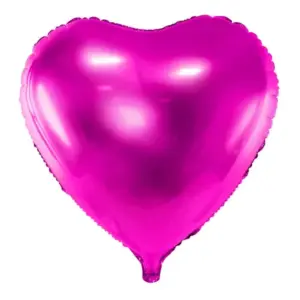 Globo de aluminio en forma de corazón, color rosa oscuro, 45 cm