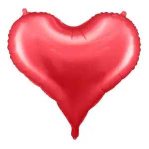 Globo de aluminio en forma de corazón, rojo satinado, 24 x 21 pulgadas / 61 x 53 cm