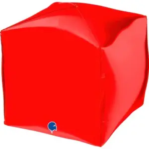 Globo de aluminio en forma de cubo, rojo, 15"/38 cm