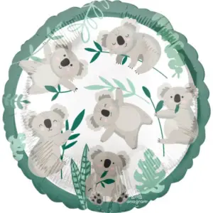 Globo de aluminio Koala, redondo, 17" / 43 cm