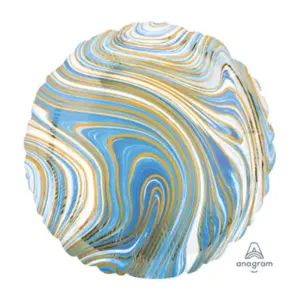 Globo de aluminio Marblez azul, 17" / 43 cm
