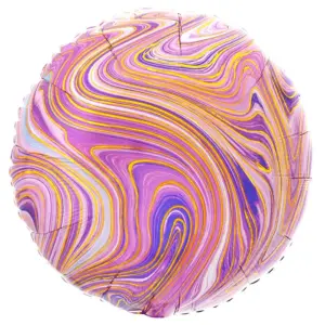 Globo de aluminio Marblez morado, 17" / 43 cm