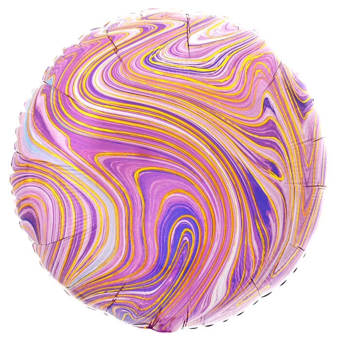 Globo de aluminio Marblez morado, 17" / 43 cm