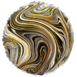 Globo de aluminio Marblez negro, 17" / 43 cm