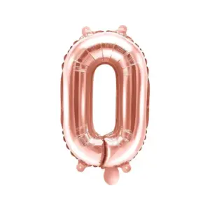 Globo de aluminio número 0, 35 cm, oro rosa