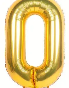 Globo de aluminio número 0, 60 cm, dorado