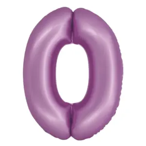 Globo de aluminio número 0, 76 cm, color lavanda