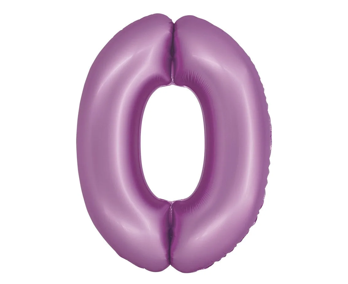 Globo de aluminio número 0, 76 cm, color lavanda