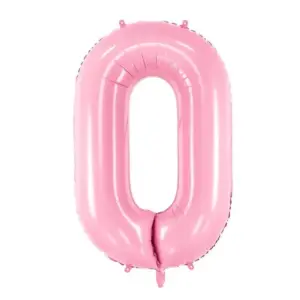 Globo de aluminio número 0, 86 cm, color rosa