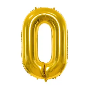Globo de aluminio número 0, 86 cm, dorado
