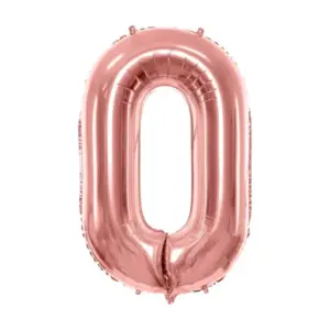 Globo de aluminio número 0, 86 cm, oro rosa