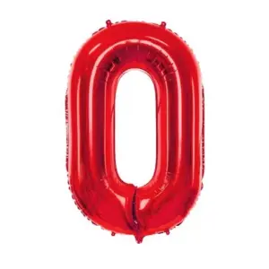 Globo de aluminio número 0, 86 cm, rojo