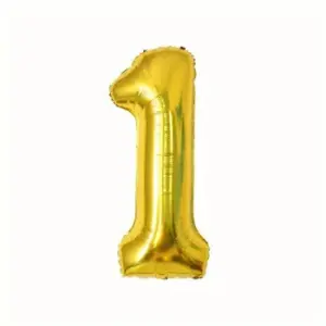 Globo de aluminio número "1", 60 cm, dorado