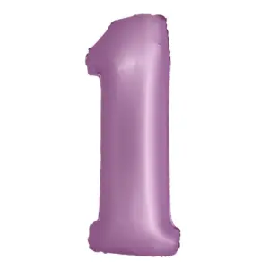 Globo de aluminio número 1, 76 cm, color lavanda