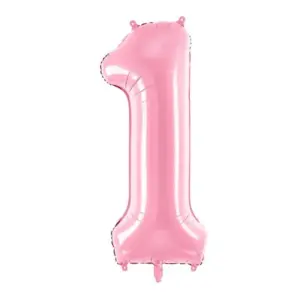 Globo de aluminio número 1, 86 cm, color rosa