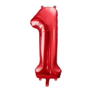 Globo de aluminio número 1, 86 cm, rojo
