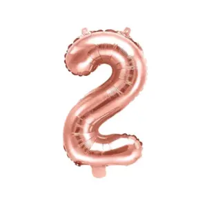 Globo de aluminio número 2, 35 cm, oro rosa